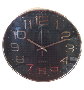 Ρολόι Τοίχου Πλαστικό Μαύρο- Χρυσό 30x30cm