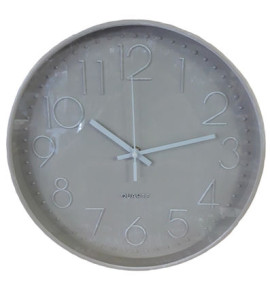 Ρολόι Τοίχου Πλαστικό  Ανοιχτό Γκρί 30x30cm