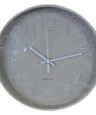 Ρολόι Τοίχου Πλαστικό  Ανοιχτό Γκρί 30x30cm
