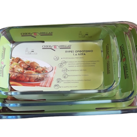 Πυρέξ Γυάλινο Ορθογώνιο 1,6 Λίτρων  29,5Χ17,5Χ6