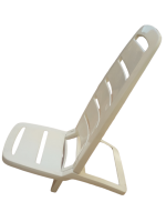 Καρεκλάκι παραλίας Ιταλίας,  πτυσόμενο πλαστικό λευκό ψηλή πλάτη. Διατείθετε Και Σε Μπέζ.