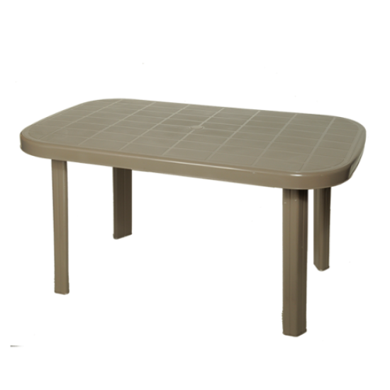 Τραπέζι κήπου πλαστικό 142x84εκ Cappuccino (Καραμέλα) με αποσπώμενα πόδια Μiltoplast
