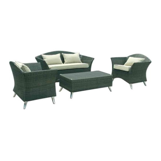 Σαλόνι αλουμινίου-ράταν σετ τεσσάρων τεμαχίων