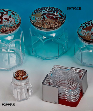 Βάζα Αποθήκευσης Καφέ-Ζάχαρη-Μπαχαρικά plexiglass771-8079MB