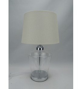 Φωτιστικό Επιτραπέζιο Γυάλινο Μεταλλικό Λευκό/Ασημί 51X30cm3128