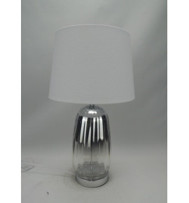 Φωτιστικό Επιτραπέζιο Γυάλινο Μεταλλικό Λευκό/Ασημί 52X30cm3127