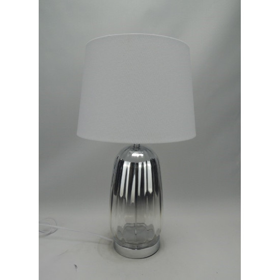 Φωτιστικό Επιτραπέζιο Γυάλινο Μεταλλικό Λευκό/Ασημί 52X30cm3127