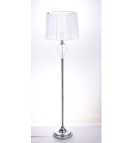 Φωτιστικό Δαπέδου Μεταλλικό Γυάλινο Ασημί/Λευκό 155x40εκ2456