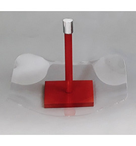 Φρουτιέρα με ξύλινη λαβή και διαφανής βάση932