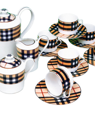 Σερβίτσιο Τσαγιού Πορσελάνης 15τεμ. Καρό1553