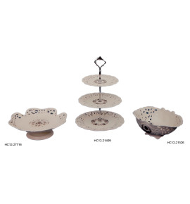 Φρουτιέρα κεραμική 3 θέσεων- Κουπ κεραμικά 1140-HC12-27716