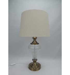 Φωτιστικό Επιτραπέζιο Γυάλινο Μεταλλικό Λευκό/Χρυσό 63X35cm3126