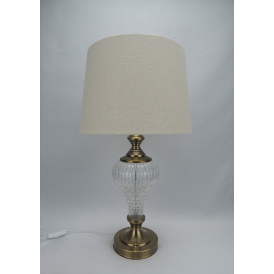 Φωτιστικό Επιτραπέζιο Γυάλινο Μεταλλικό Λευκό/Χρυσό 63X35cm3126