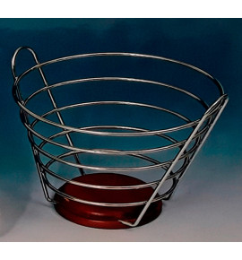 Φρουτιέρα μεταλλική με ξύλινη βάση925