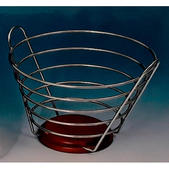 Φρουτιέρα μεταλλική με ξύλινη βάση925