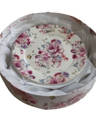 Σετ Πάστας & Πιατέλα 7τμχ Πορσελάνης Σε Καπελιέρα Vintage Old Foley Bouquet2631