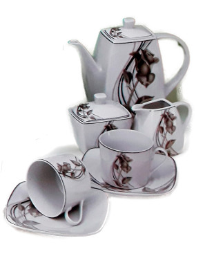 Σερβίτσιο Τσαγιού Πορσελάνης 15τεμ. Λουλούδια1577