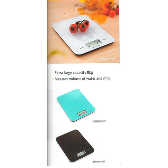 Ψηφιακή Ζυγαριά Κουζίνας Ακριβείας 1gr - 8kg, 3 χρώματα1884-EK9160K-S11