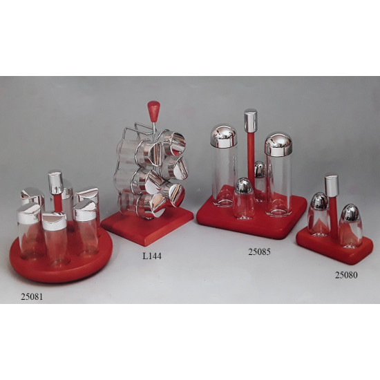 Θήκη Για Μπαχαρικά Με Περιστρεφόμενη Βάση 6τεμ.-Λαδόξυδο & Αλατοπίπερο Σε Βάση781-25085