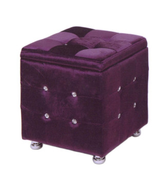 Σκαμπό μπαούλο με βελούδινη επένδυση μωβ665