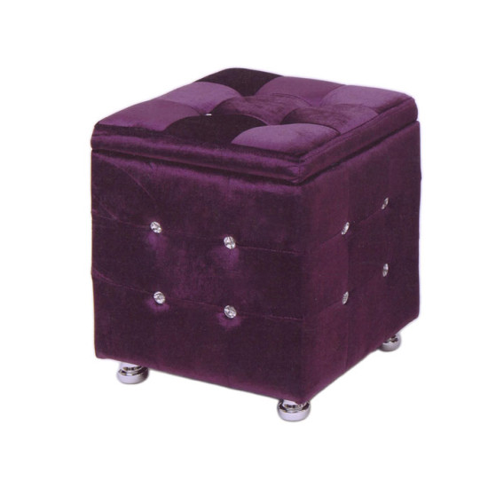Σκαμπό μπαούλο με βελούδινη επένδυση μωβ665