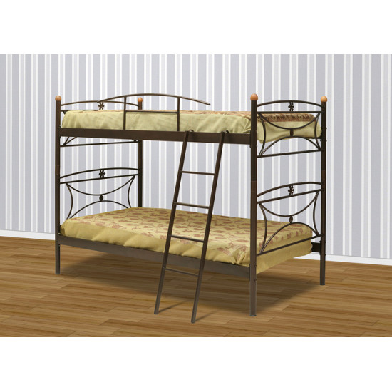 Παιδικό Κρεβάτι Κουκέτα για Στρώμα 90x190cm Καφέ Μαργαρίτα