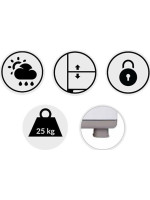 Δίφυλλη Ντουλάπα Ηλέκτρα Πλαστική με 4 Ράφια Γκρί-Ανθρακί 73x44x179εκ.