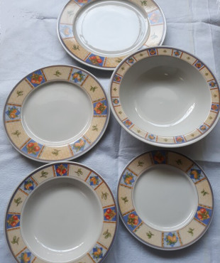 Σερβίτσιο Πιάτων από Πορσελάνη Σχέδιο (Φρούτα) Ιταλίας 20τμχ