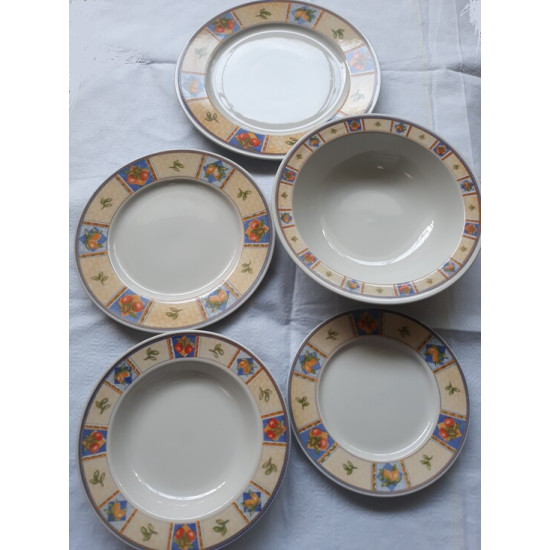 Σερβίτσιο Πιάτων από Πορσελάνη Σχέδιο (Φρούτα) Ιταλίας 20τμχ