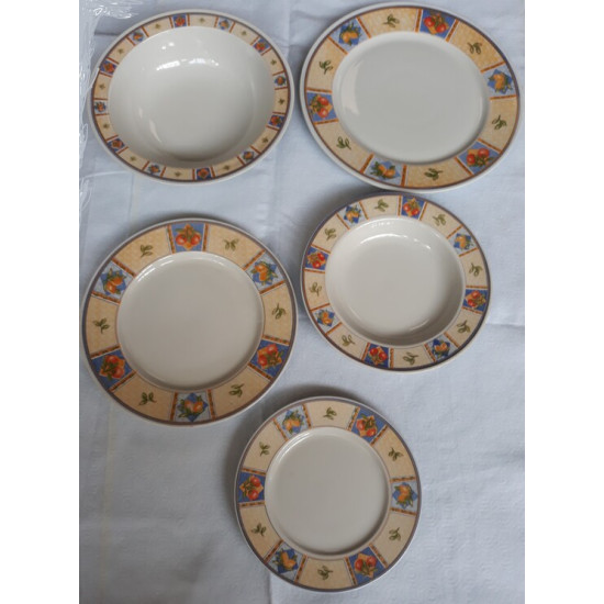 Σερβίτσιο Πιάτων από Πορσελάνη Σχέδιο (Φρούτα) Ιταλίας 20τμχ