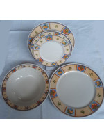 Σερβίτσιο Πιάτων από Πορσελάνη Σχέδιο (Φρούτα) Ιταλίας 20τμχ