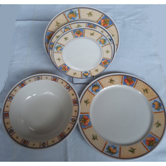 Σερβίτσιο Πιάτων από Πορσελάνη Σχέδιο (Φρούτα) Ιταλίας 20τμχ