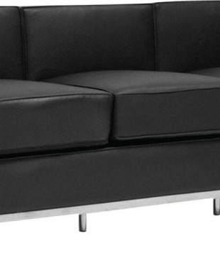  Καναπές Σαλονιού GENOVA Καθιστικού 3Θέσιος, Inox Pu Μαύρο Ε947,32