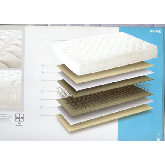 Στρώμα PRIME της Sleep Well ΠΛ 90x190(200)x20cm. Διατείθεται σε 110Χ190(200), 140Χ190(200), 150Χ190(200), & 160Χ190(200)