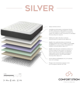 Στρώμα Ορθοπεδικό Silver Comfort Strom Με Ελατήρια 90x190(200)x28cm.  Διατείθεται σε 110Χ190(200), 140Χ190(200), 150Χ190(200), & 160Χ190(200)